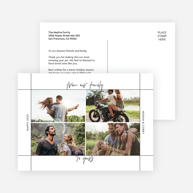 Scripted Memories New Year Cards and Invitations - White