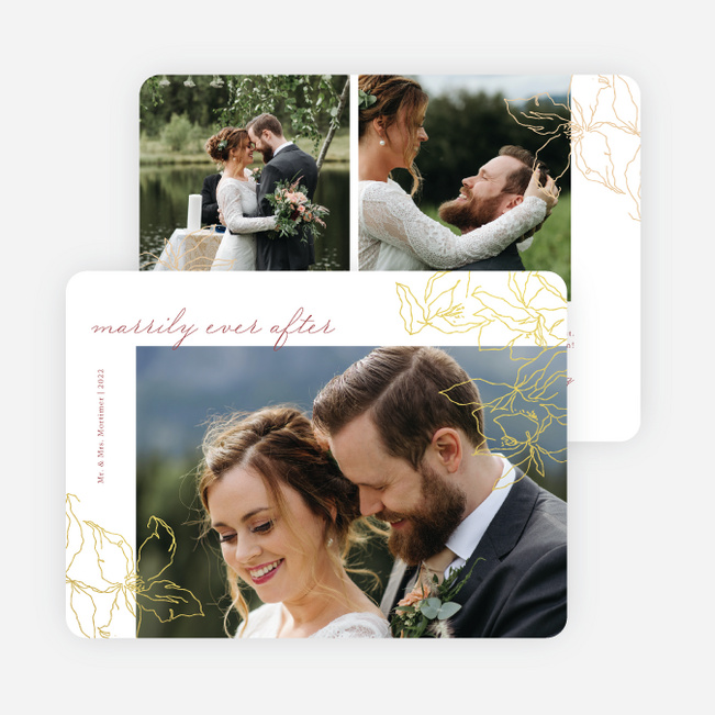 Stenciled Ever After Holiday Cards and Invitations - Yellow