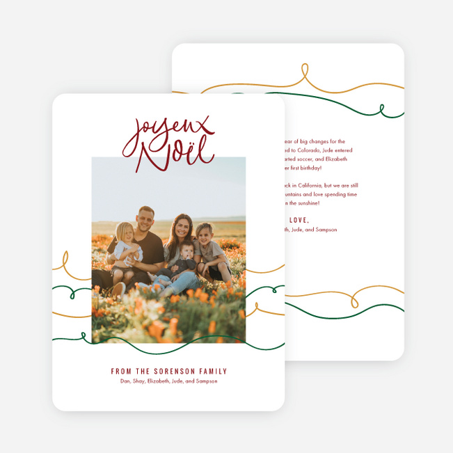 Warm Joyeux Noel Christmas Cards - Red