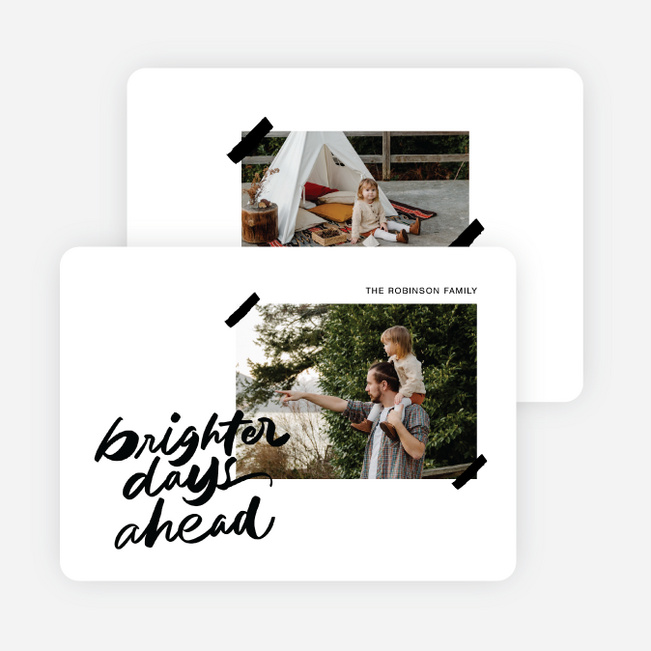 Brighter Days Ahead Holiday Cards and Invitations - White