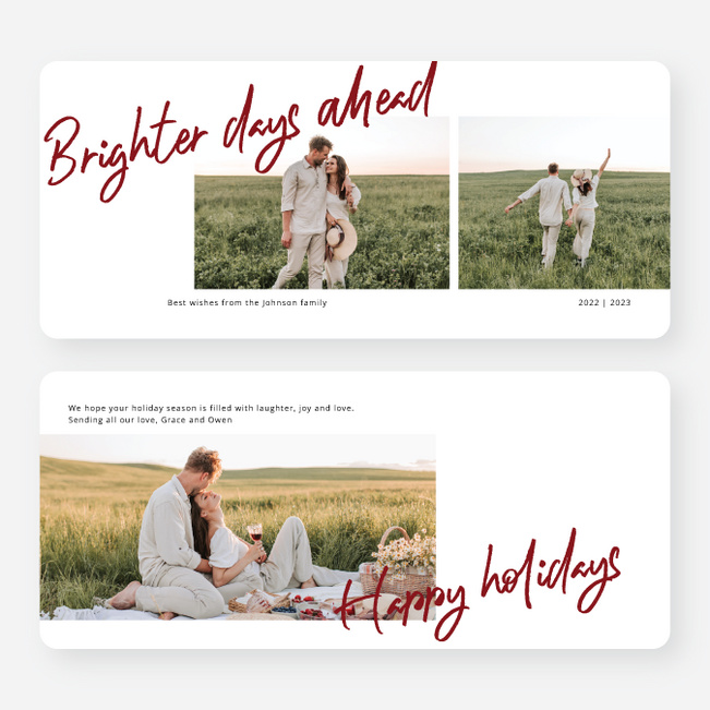 Brighter Days Holiday Cards and Invitations - Red