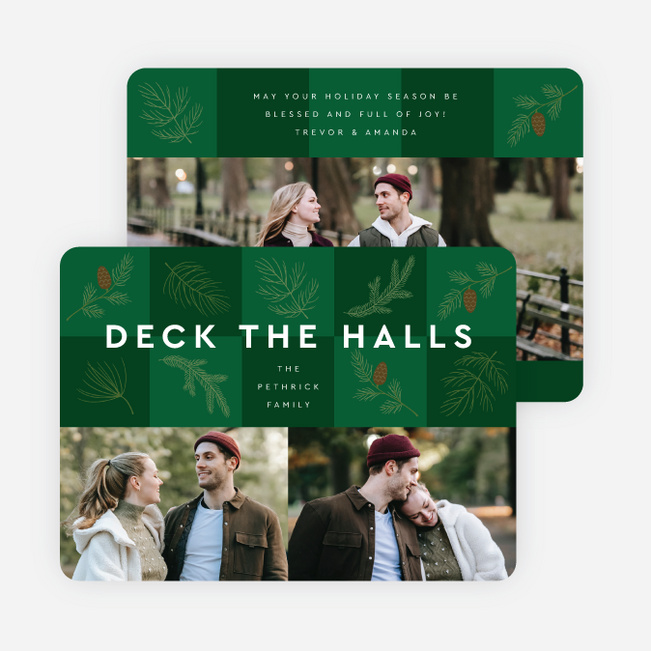 Deck the Halls Christmas Cards - Green