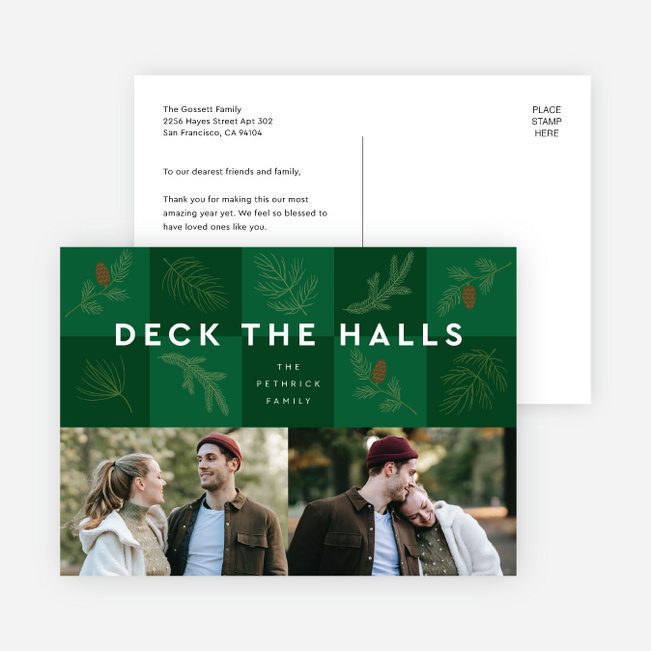 Deck the Halls Christmas Cards - Green