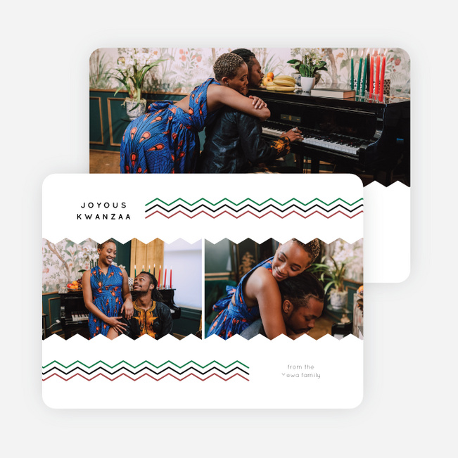 Minimal Waves Kwanzaa Cards - White