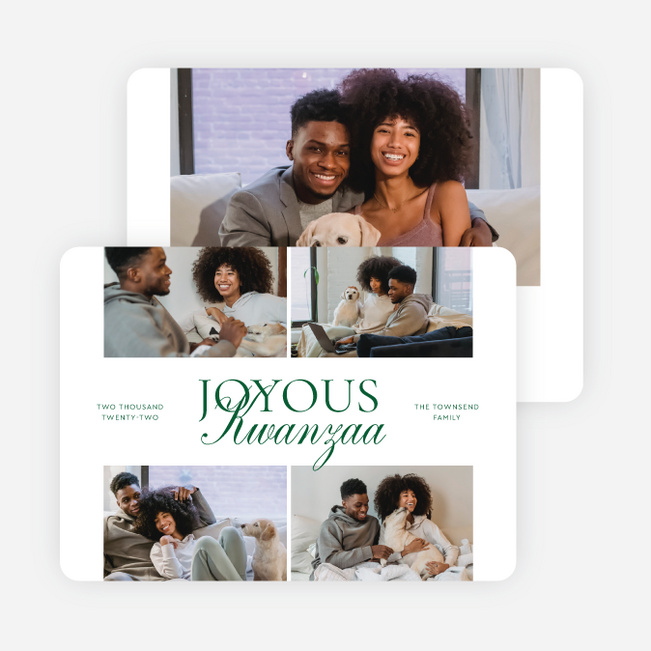 Simple Enjoyment Kwanzaa Cards - Green