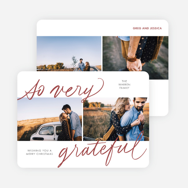 So Very Grateful Christmas Cards - Red