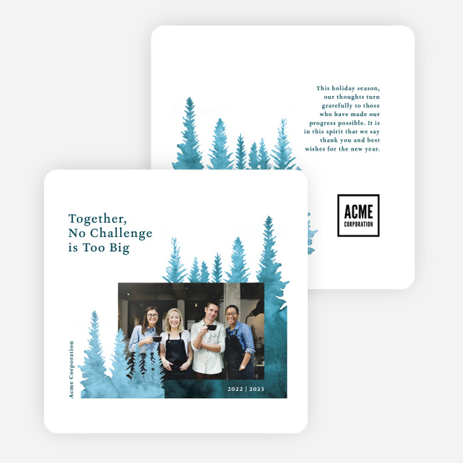 Together Trees Corporate Holiday Cards & Corporate Christmas Cards - Blue