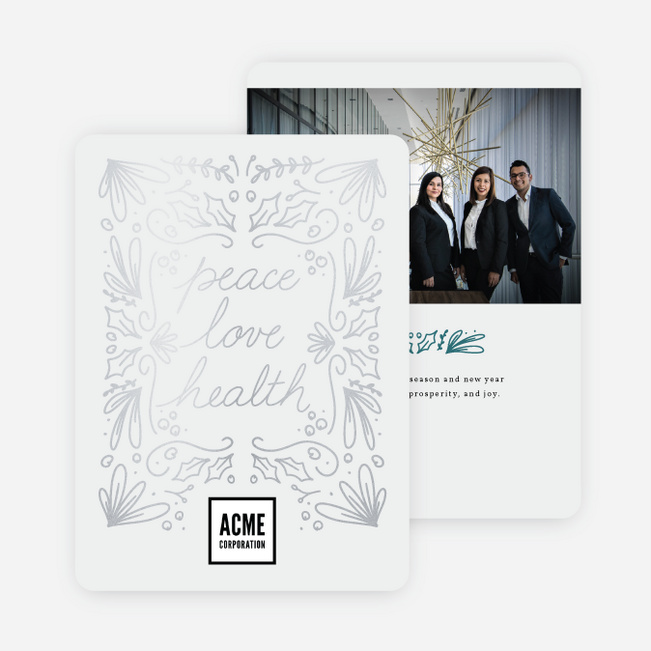 Harmonious Wishes Corporate Holiday Cards & Corporate Christmas Cards - Gray