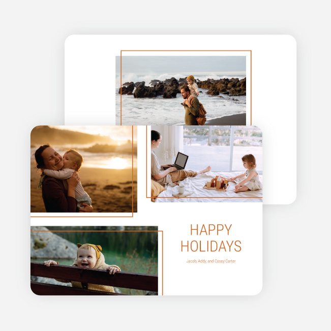 Simple Trio Holiday Cards and Invitations - Orange