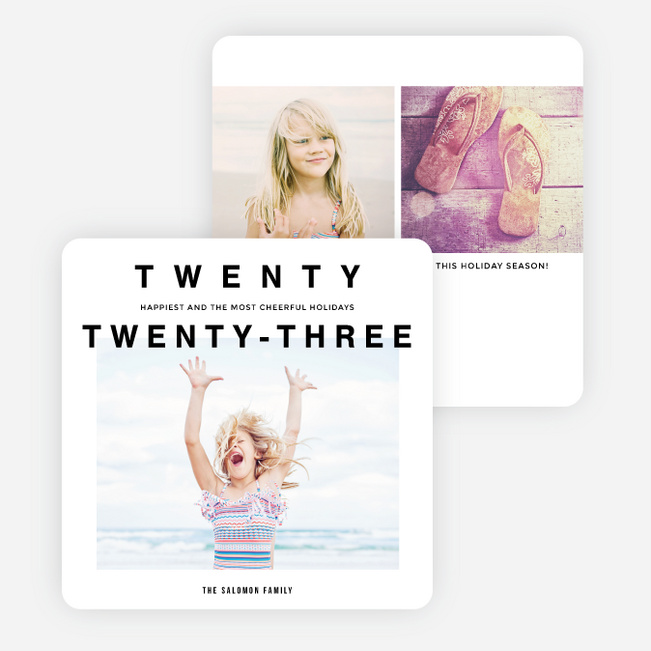 Big Announcement New Year Cards - Black