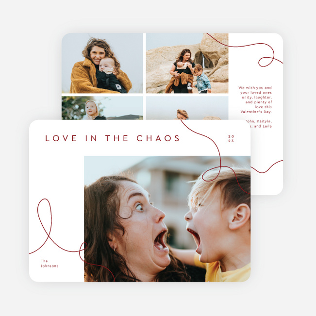 Chaotic Love Valentine’s Day Cards - Red