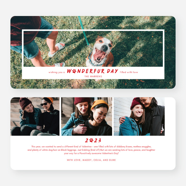 Wonderfur Valentine Valentine’s Day Cards - Red