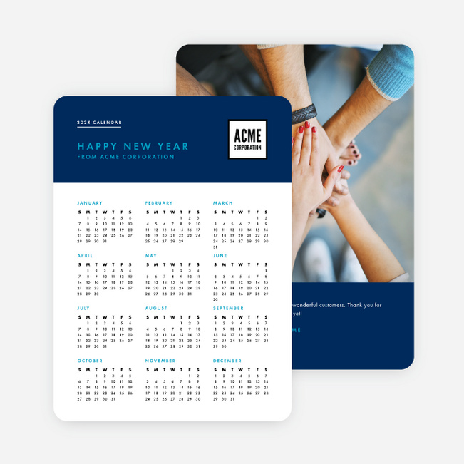 Work Calendar Corporate Holiday Cards | Paper Culture