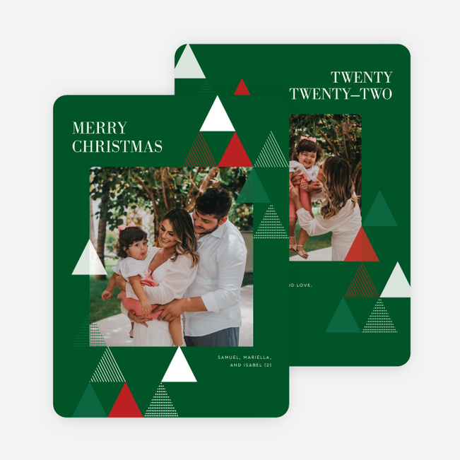 Festive Pattern Christmas Cards - Green