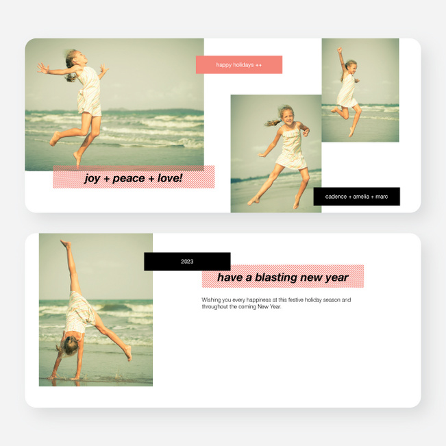 Holiday Tags Photo Cards - Red