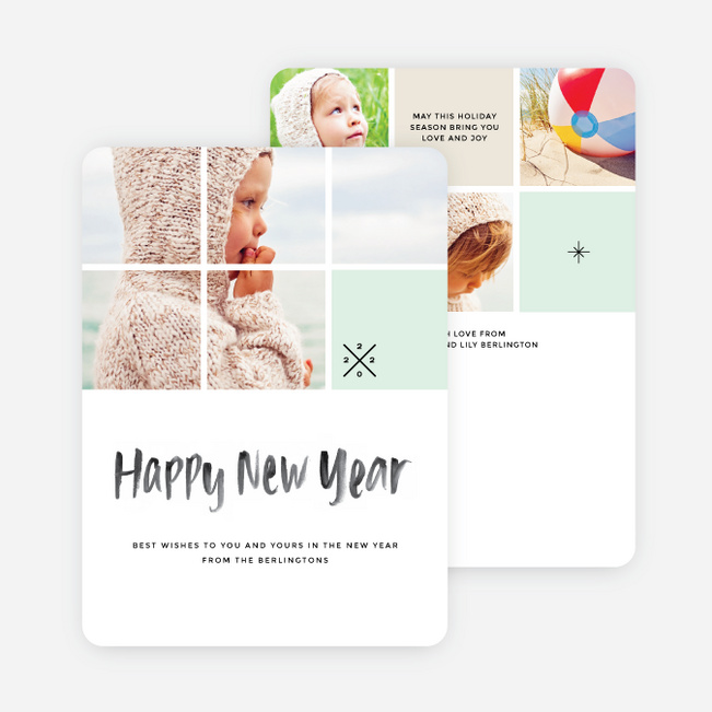 Mini Squares New Year Cards - Black