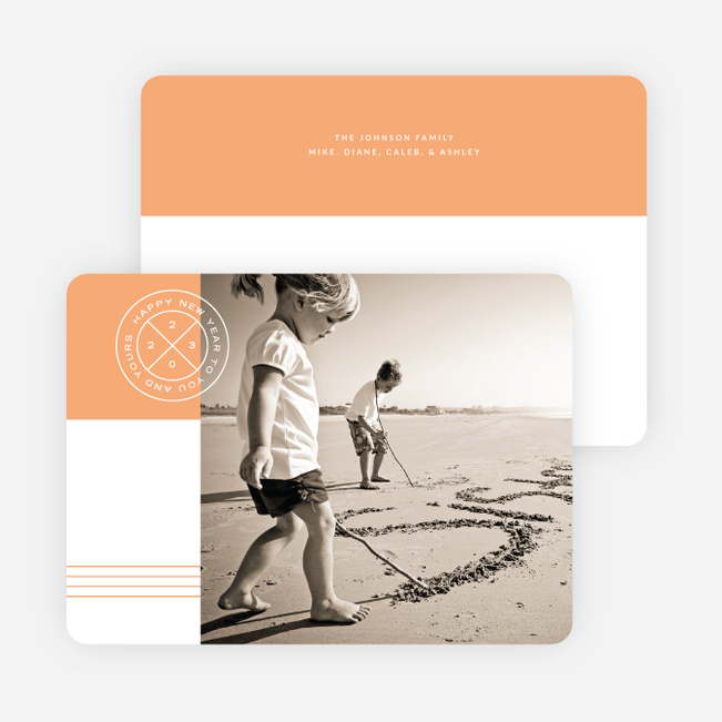 Simple Seal New Year Cards - Orange