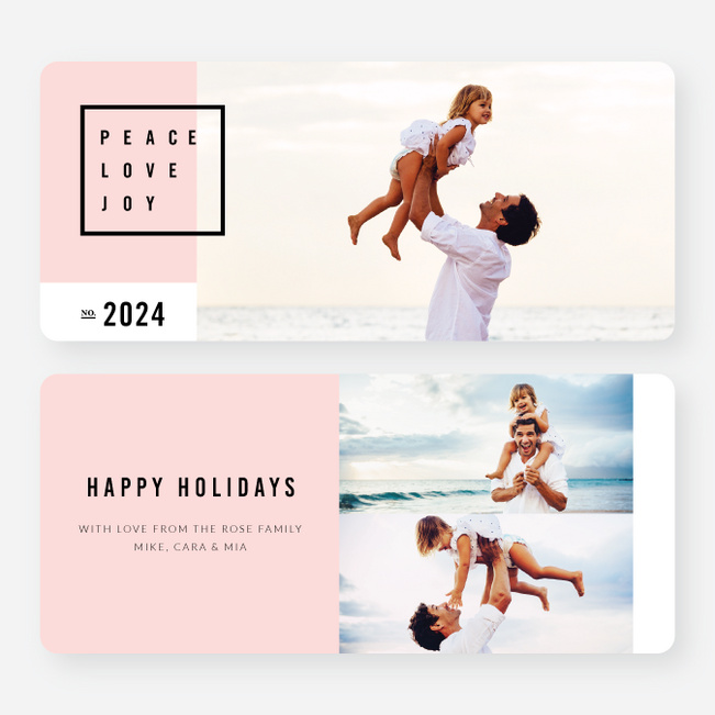 Simply Stated Holiday Cards - Pink