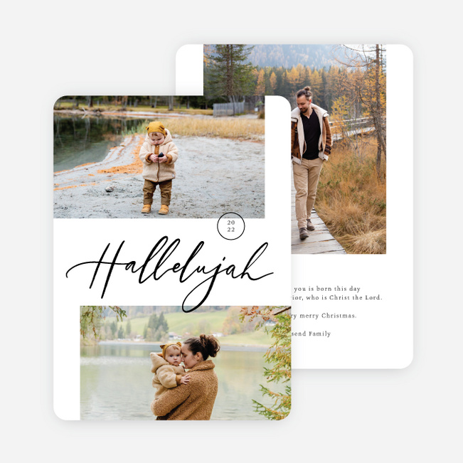 Hallelujah Christmas Cards - White