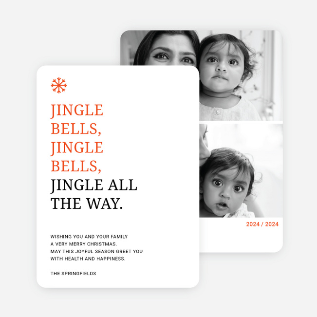 Jingle Bells Holiday Cards - Orange