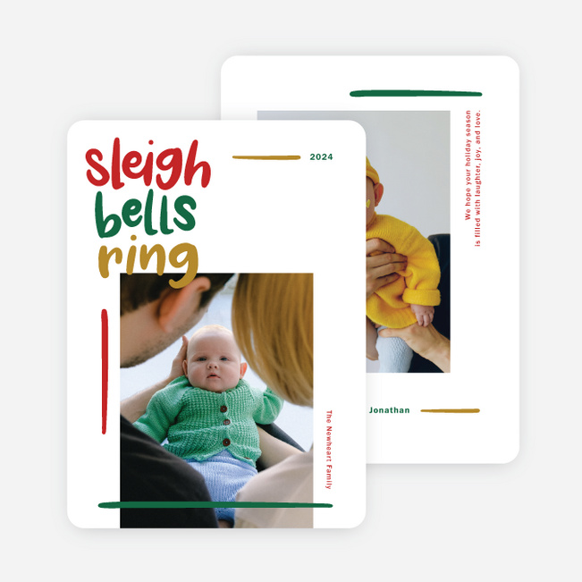 Sleigh Bells Ring Christmas Cards - Multi