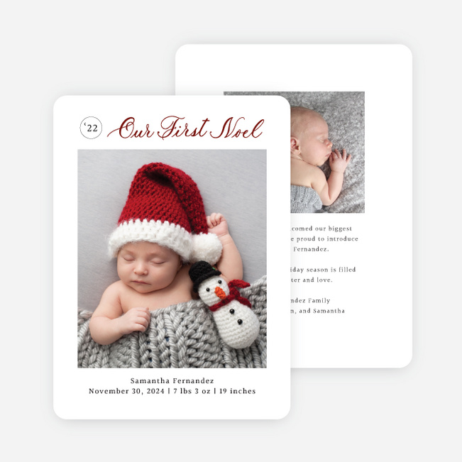 Our First Noel Christmas Cards - Red