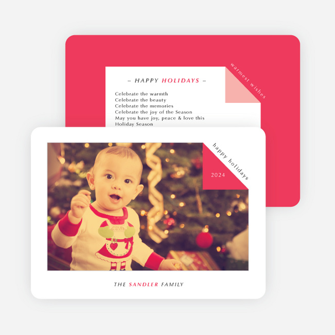 Folded Corner Photo Cards for the Holidays - Red