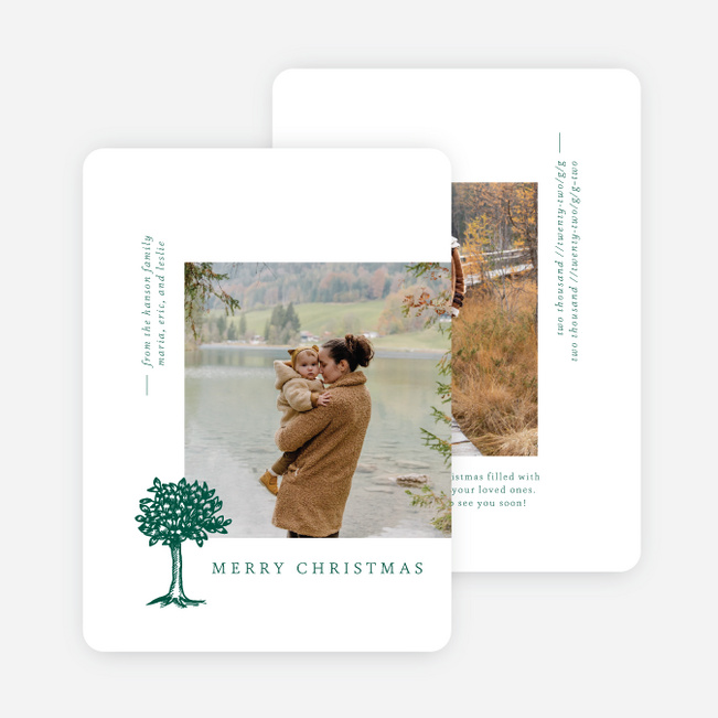 Little Tree Christmas Cards - Green