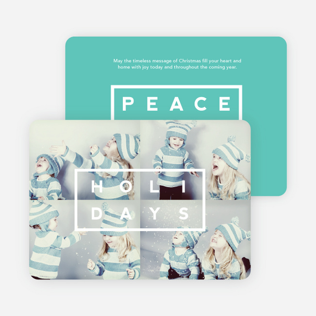 Holiday Block Photo Cards - Blue