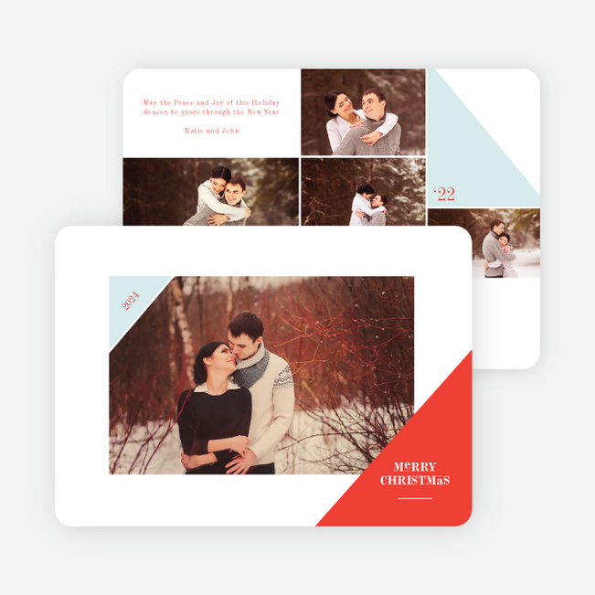 Corners Christmas Photo Cards - Red