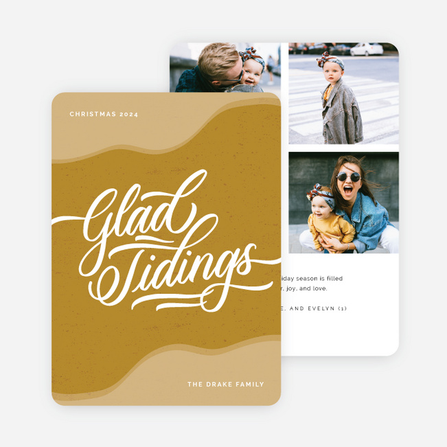 Simply Glad Tidings Christmas Cards - Yellow