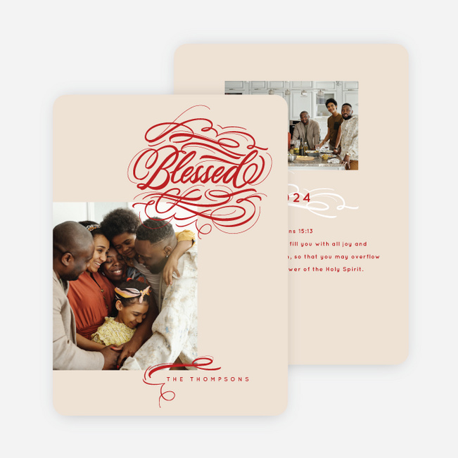 Truly Blessed Christmas Cards - Red