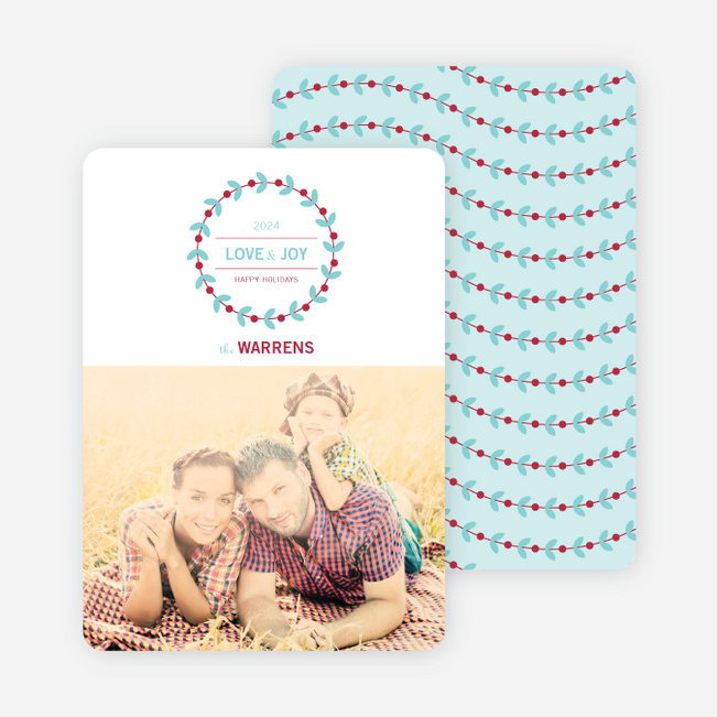 Holiday Garland Photo Cards - Blue