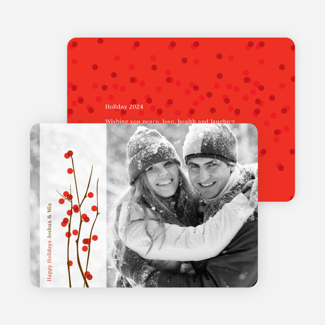 Holiday Berries Christmas Cards - Tomato Red