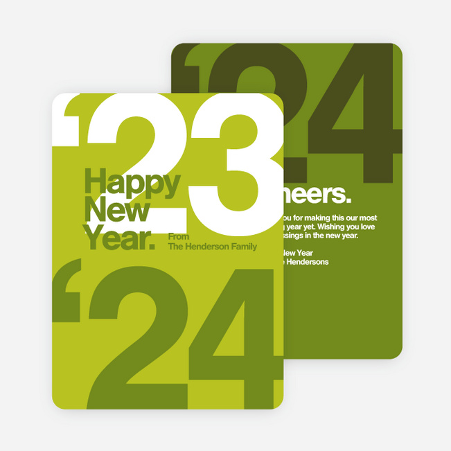 Best Wishes New Year Cards - Green