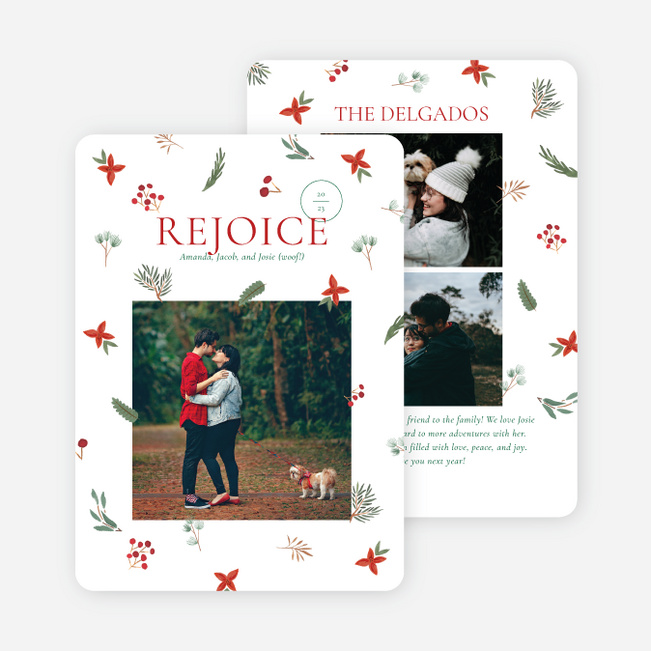 Scattered Greenery Christmas Cards - Multi