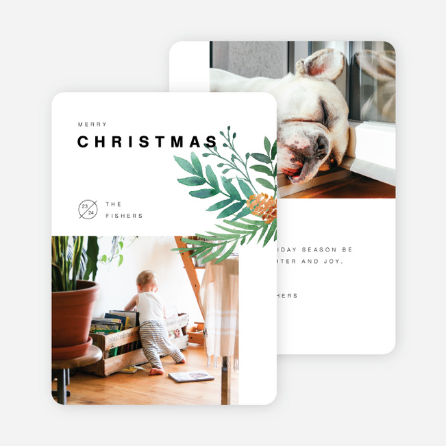 Artisanal Feel Christmas Cards - White