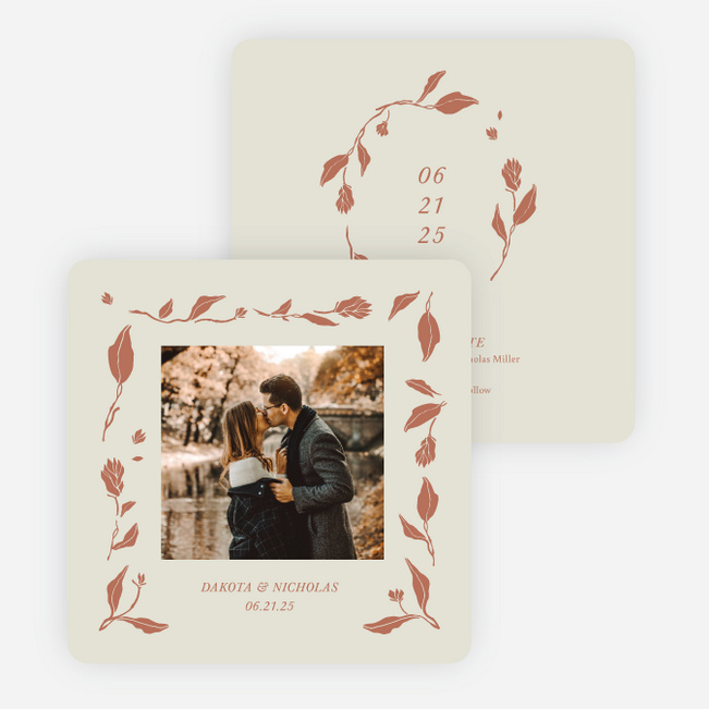 Stemming From Love Save the Date Cards - Orange