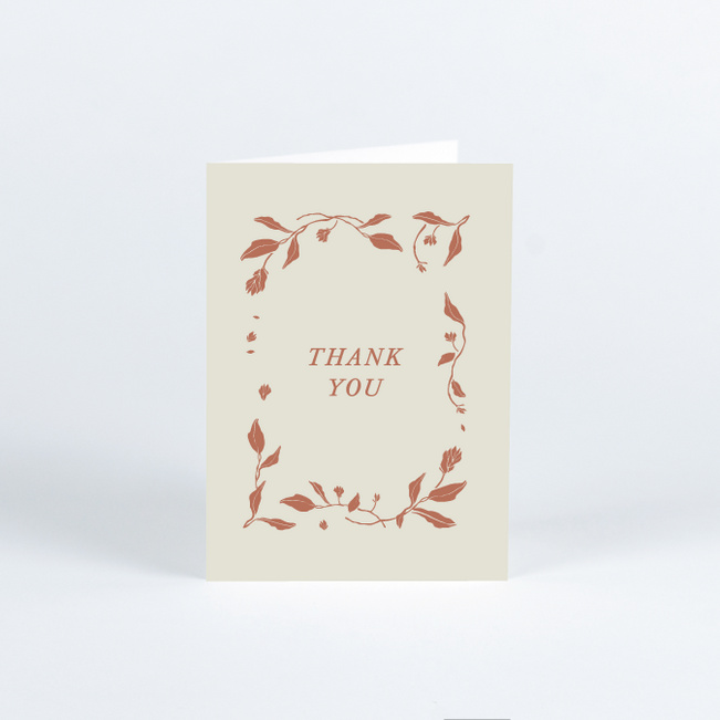 Stemming From Love Wedding Thank You Cards - Orange
