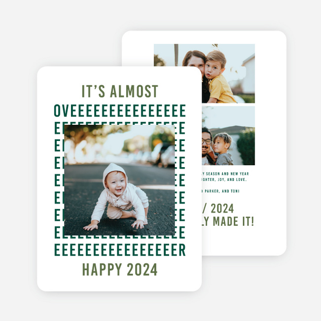 Really Long Time New Year Cards and Invitations - Green