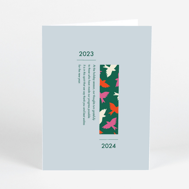 Lovely Bird Pattern Business and Corporate Holiday Cards | Paper Culture