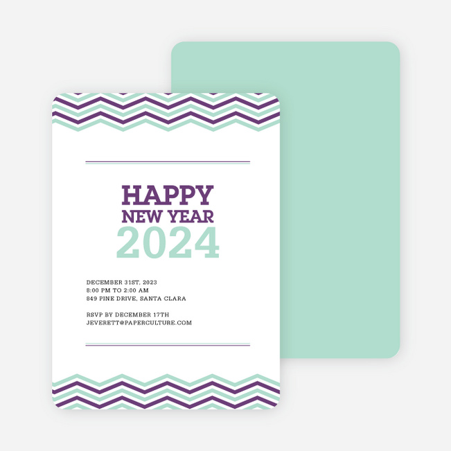 New Year Resolutions Party Invitations - Purple