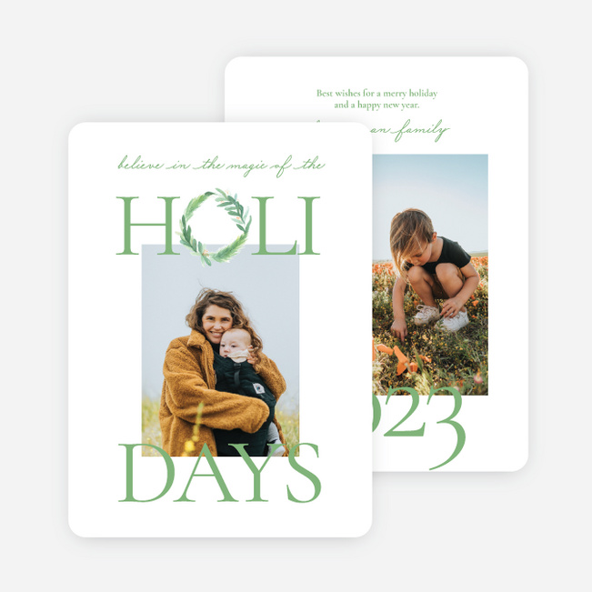 Believe in the Magic Holiday Cards and Invitations - Green