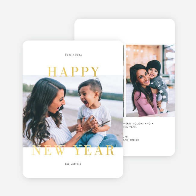 Foil Moments New Years Cards - Yellow