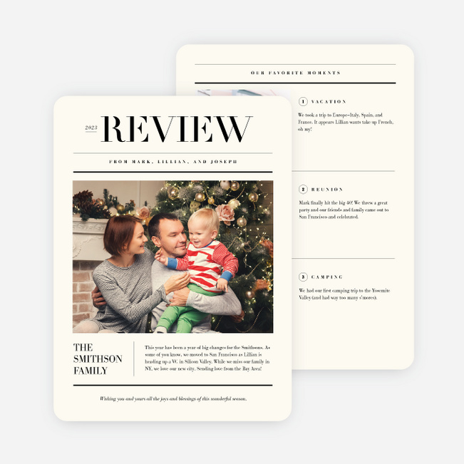 Perfect Review Holiday Cards - Beige