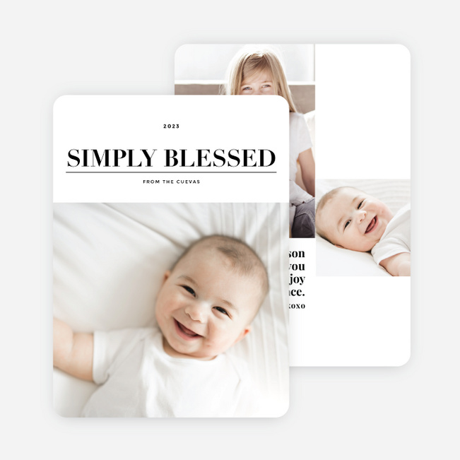 Simply Blessed Christmas Photo Cards - Black