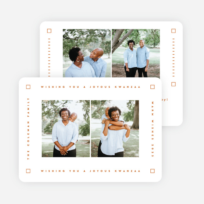 Joyous Border Kwanzaa Cards - Orange