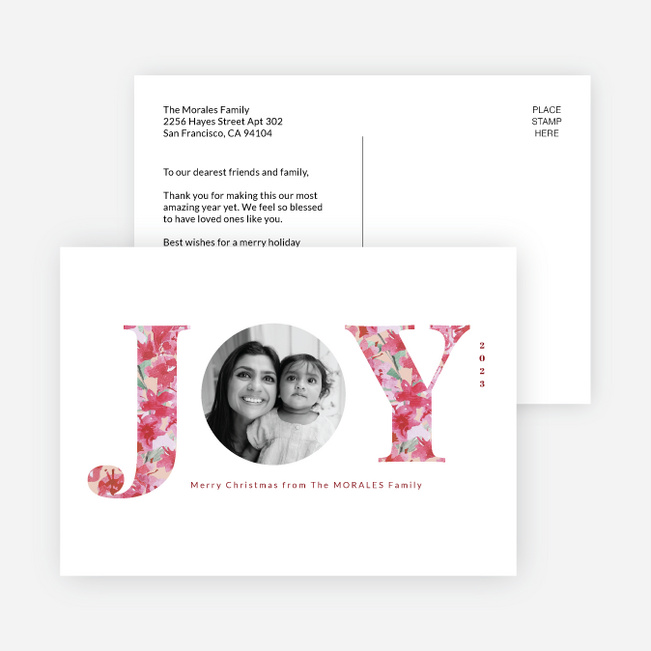 Picturing Joy Personalized Christmas Cards - Pink