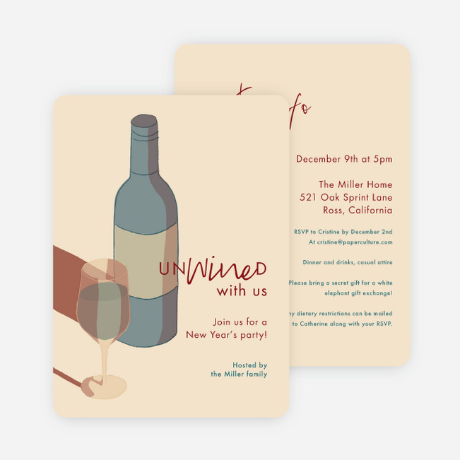 Unwined with Us New Year Cards and Invitations - Multi