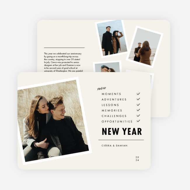 New Moments Checklist New Year Cards and Invitations - Beige